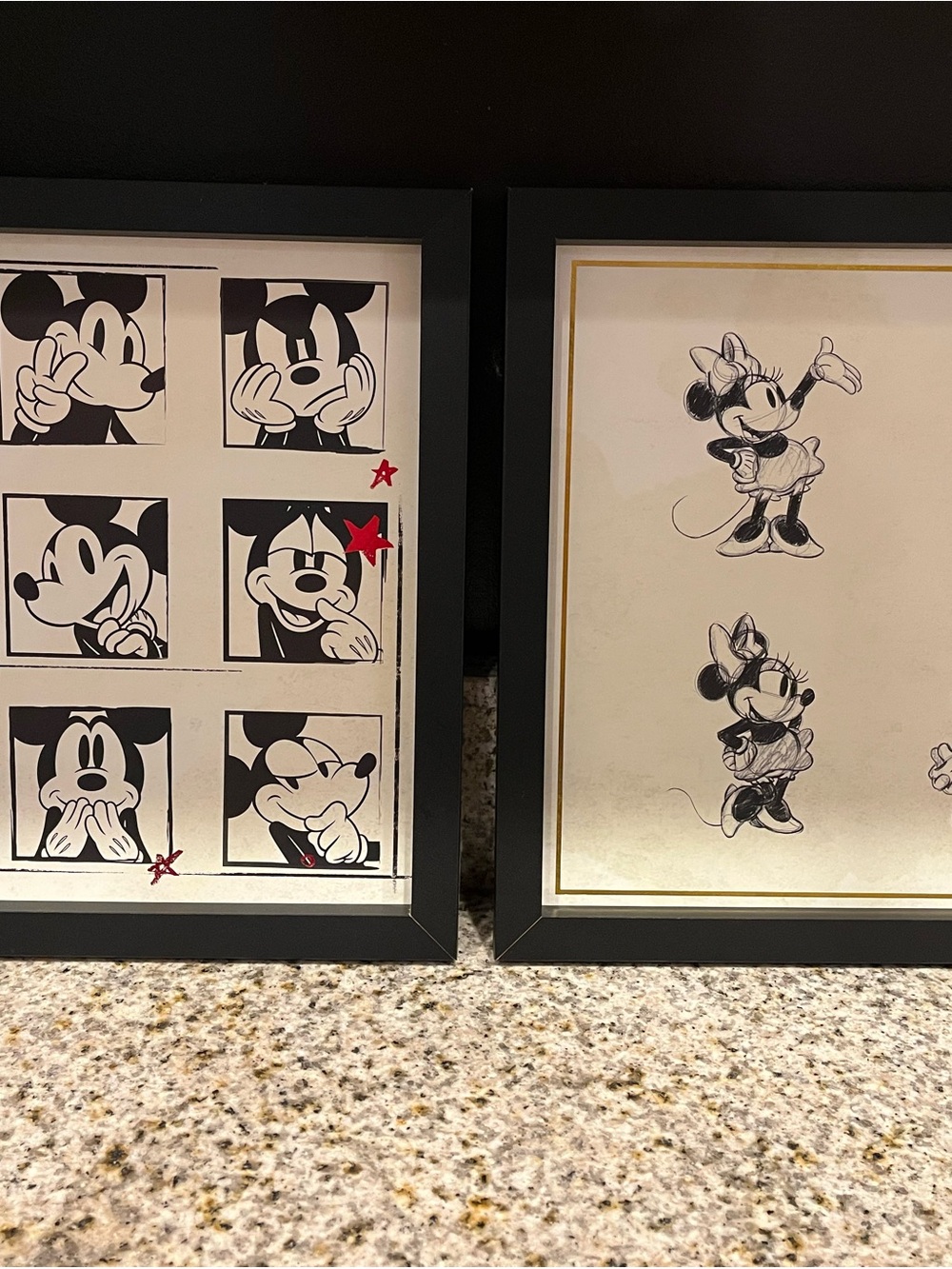 Disney Branded Wall Art Backing with Black and Brown Tones